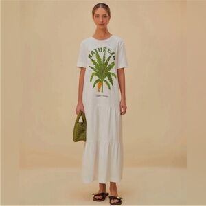 FARM Rio White Nature Graphic Maxi Dress